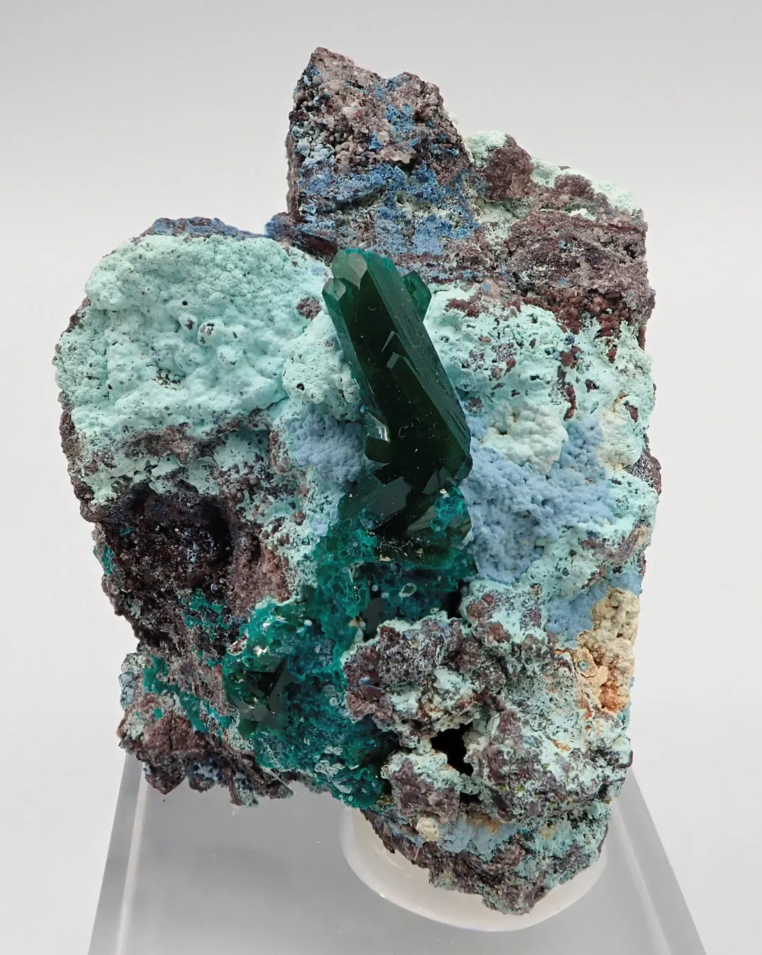 Dioptase with Plancheite - image 3