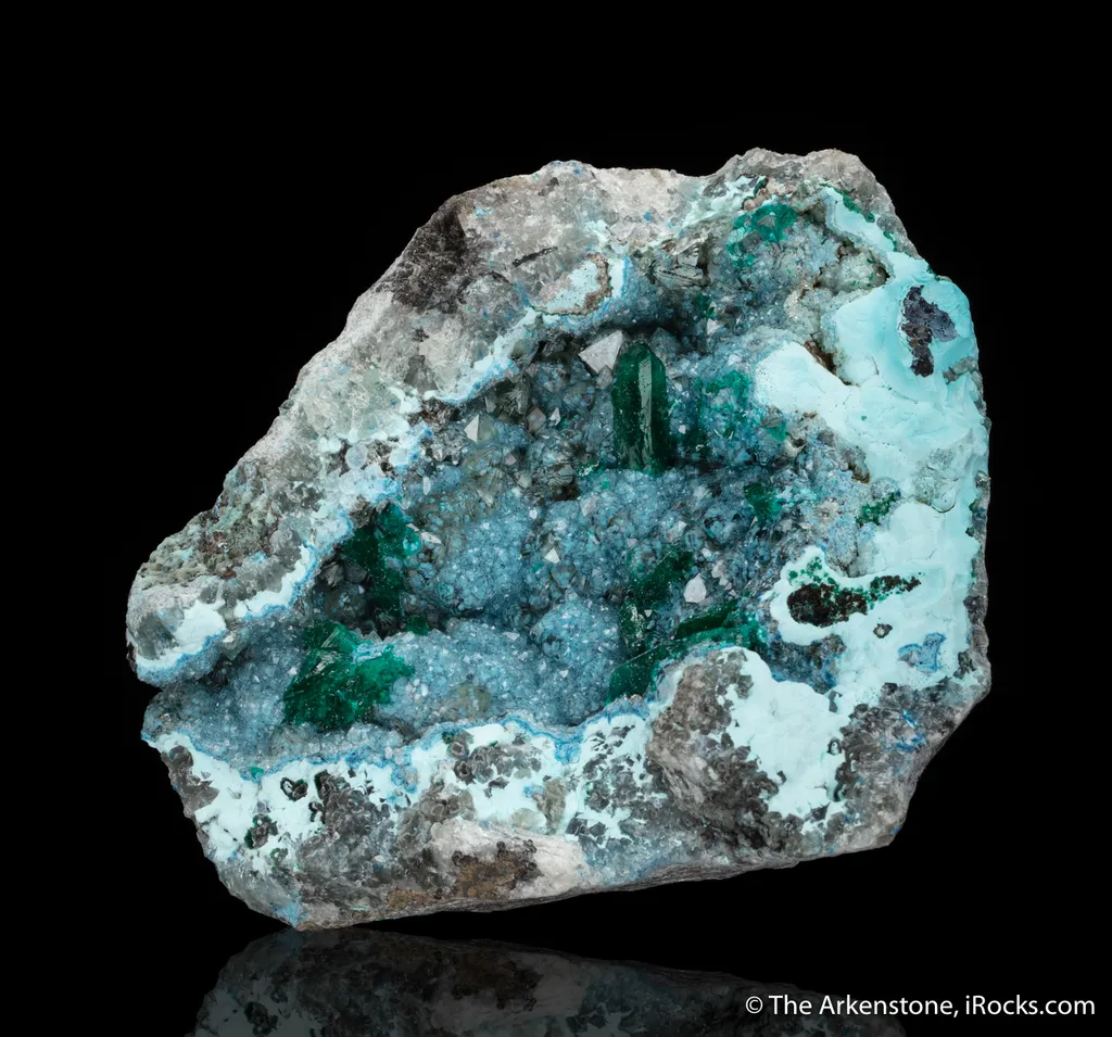 Dioptase with Plancheite, Quartz and Chrysocolla - image 3