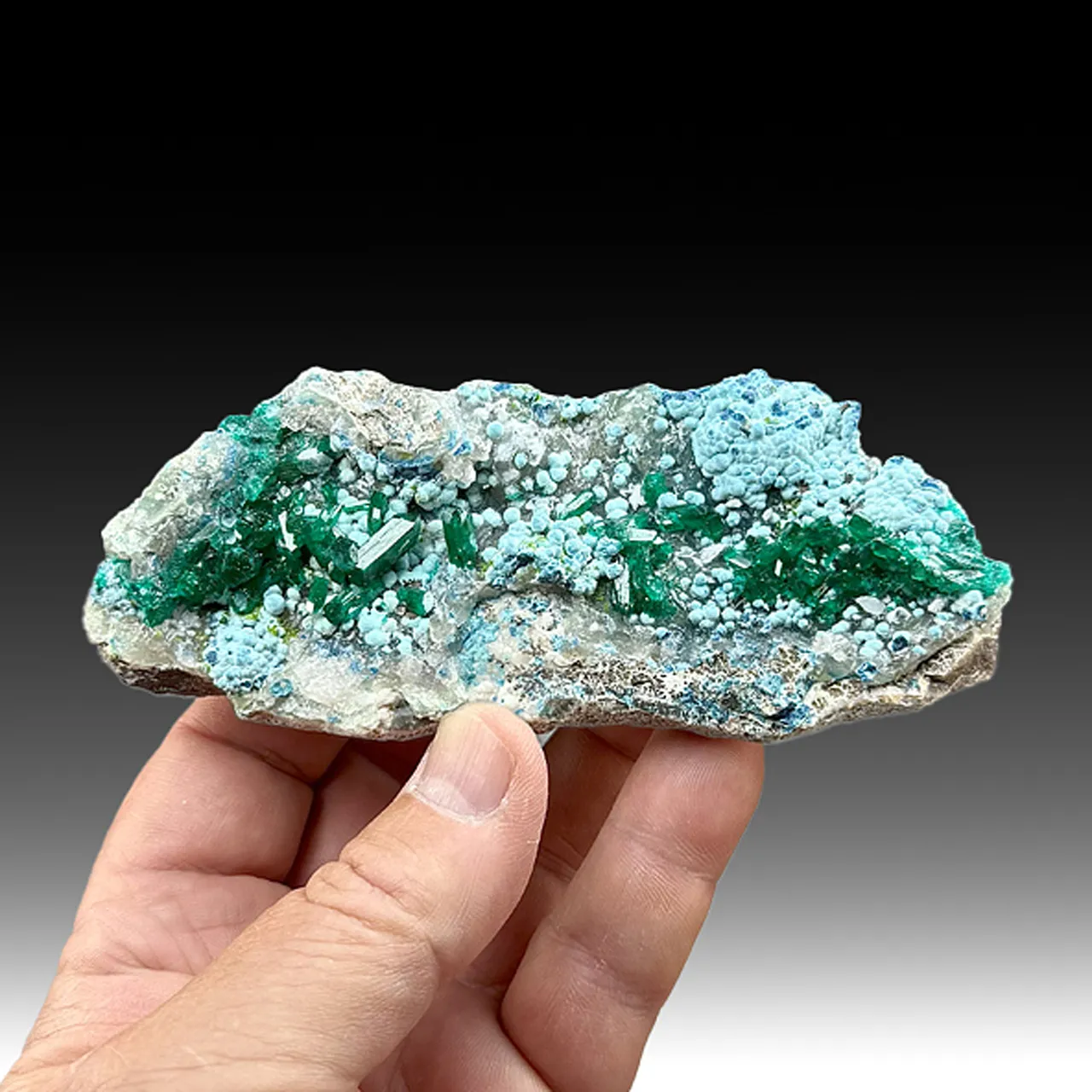 Dioptase with Plancheite, Quartz, Duftite (2261) - image 1