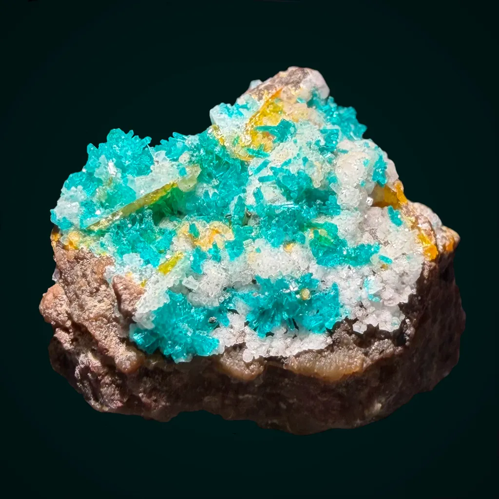 Dioptase, Wulfenite, Fluorite, Willemite image