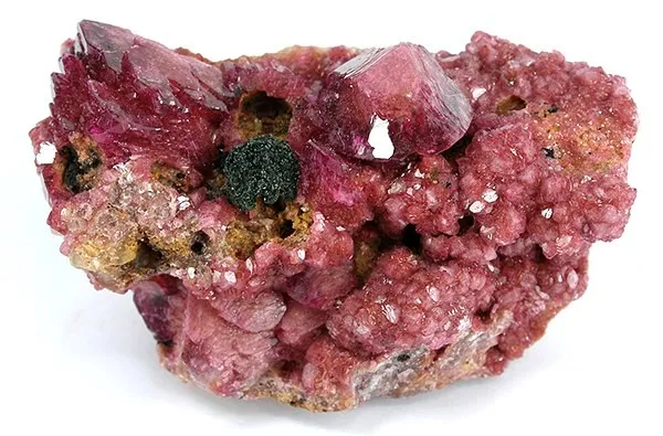 Dolomite (Var: Cobaltoan Dolomite), Calcite (Var: Cobaltoan Calcite), Malachite image