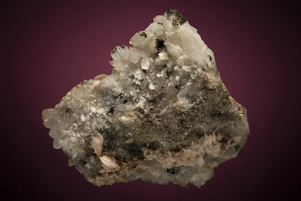 Dolomite with Chalcopyrite on Quartz - image 3