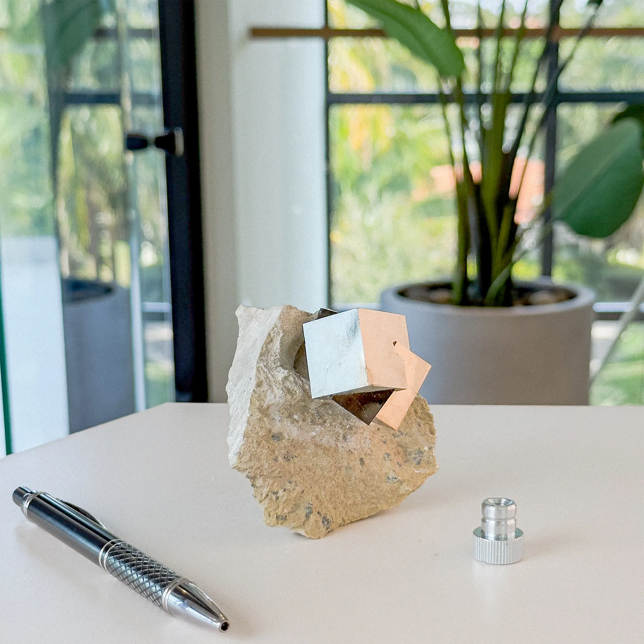 Double Pyrite Twins on matrix - image 2