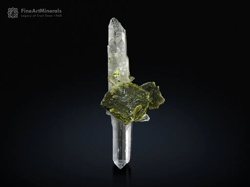 Double Terminated Quartz with Epidote from Shigar Pakistan image