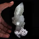 Doubly Terminated Fluro Apophyllite On Chalcedony Natural Mineral Specimen - image 4