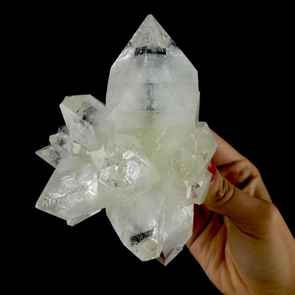 Doubly Terminated Light Green Apophyllite Crystal Cluster – Zeolite Mineral Specimen from Jalgaon - image 3