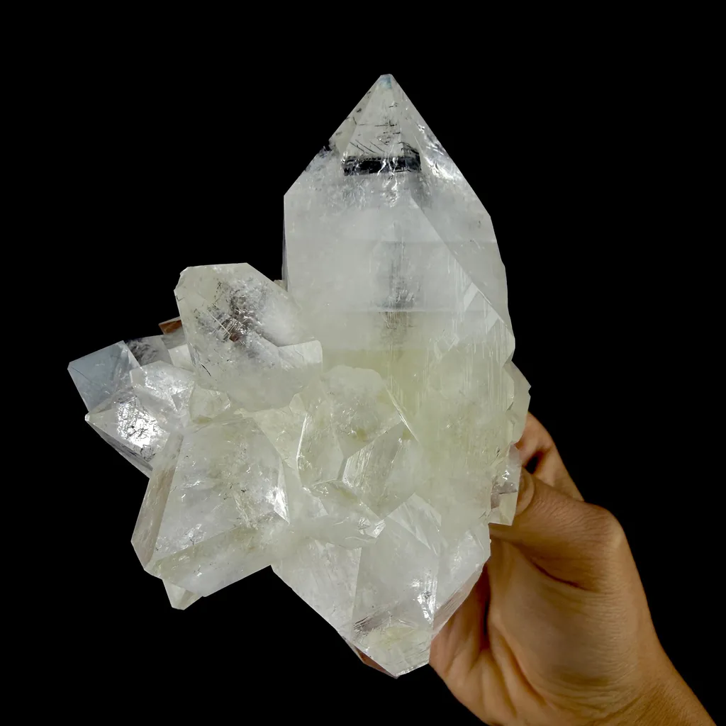 Doubly Terminated Light Green Apophyllite Crystal Cluster – Zeolite Mineral Specimen from Jalgaon - image 4