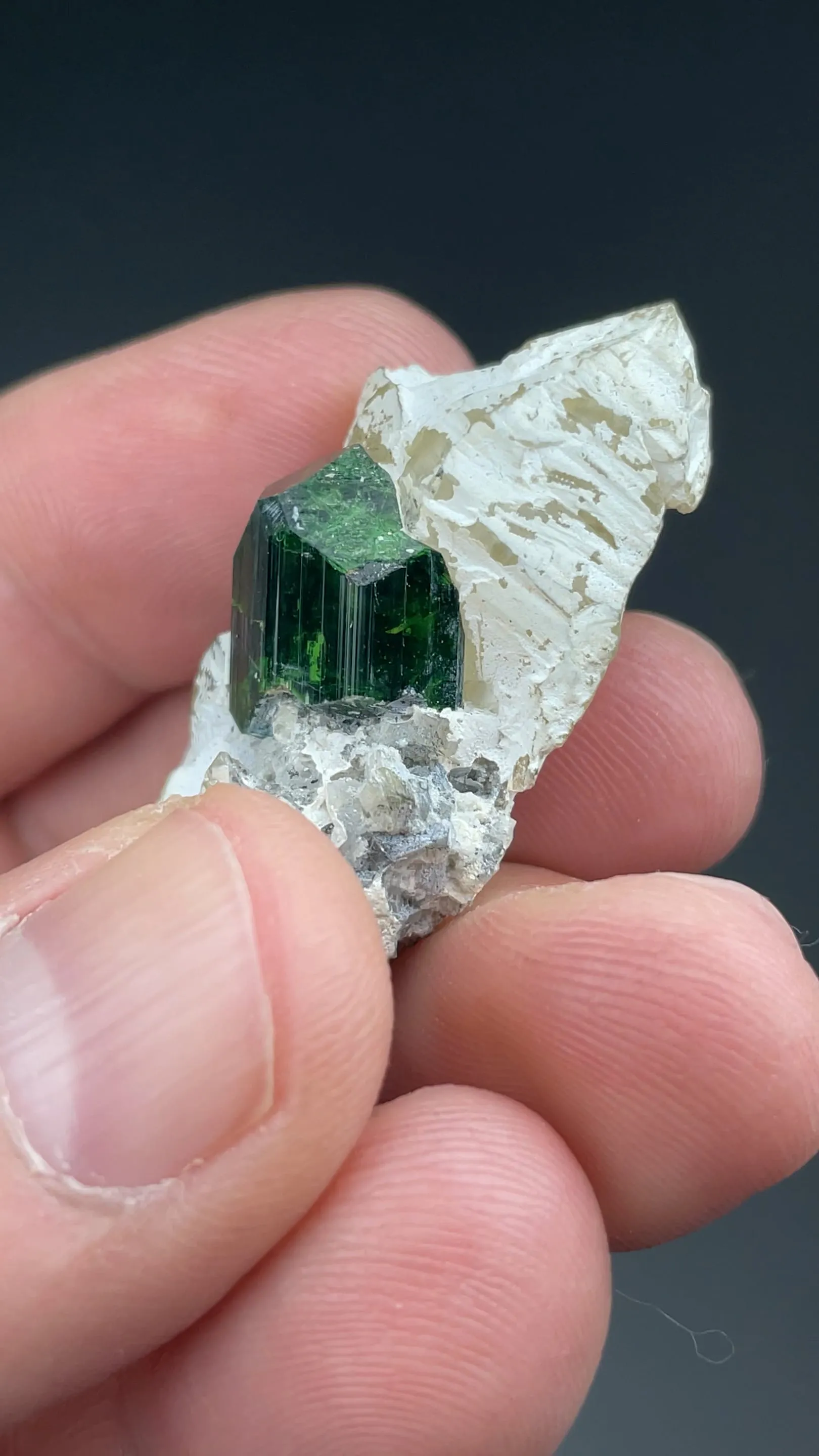 Dravite with Calcite - image 2