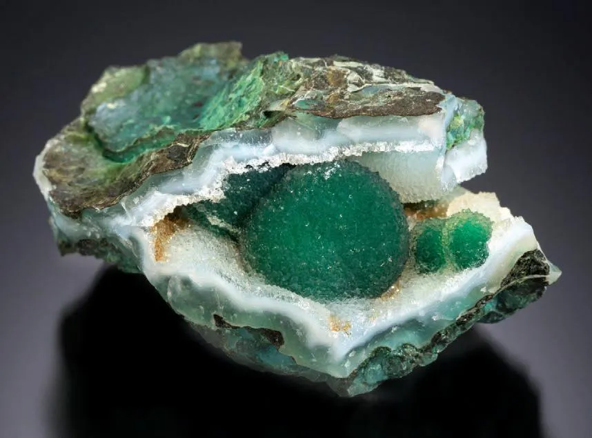 Drusy Quartz, Malachite - image 1