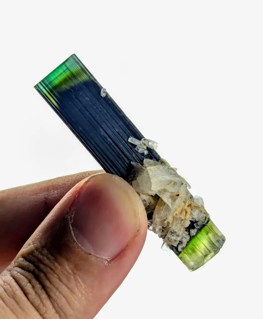 DT Green Tourmaline Crystal with Albite - image 7