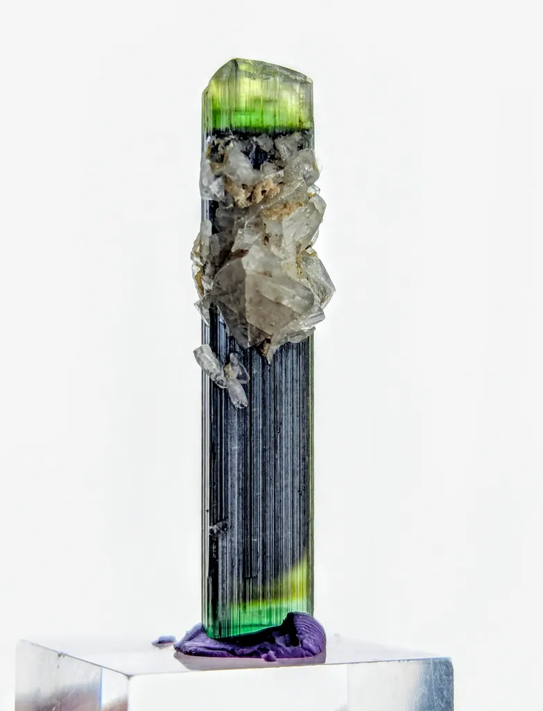 DT Green Tourmaline Crystal with Albite - image 3