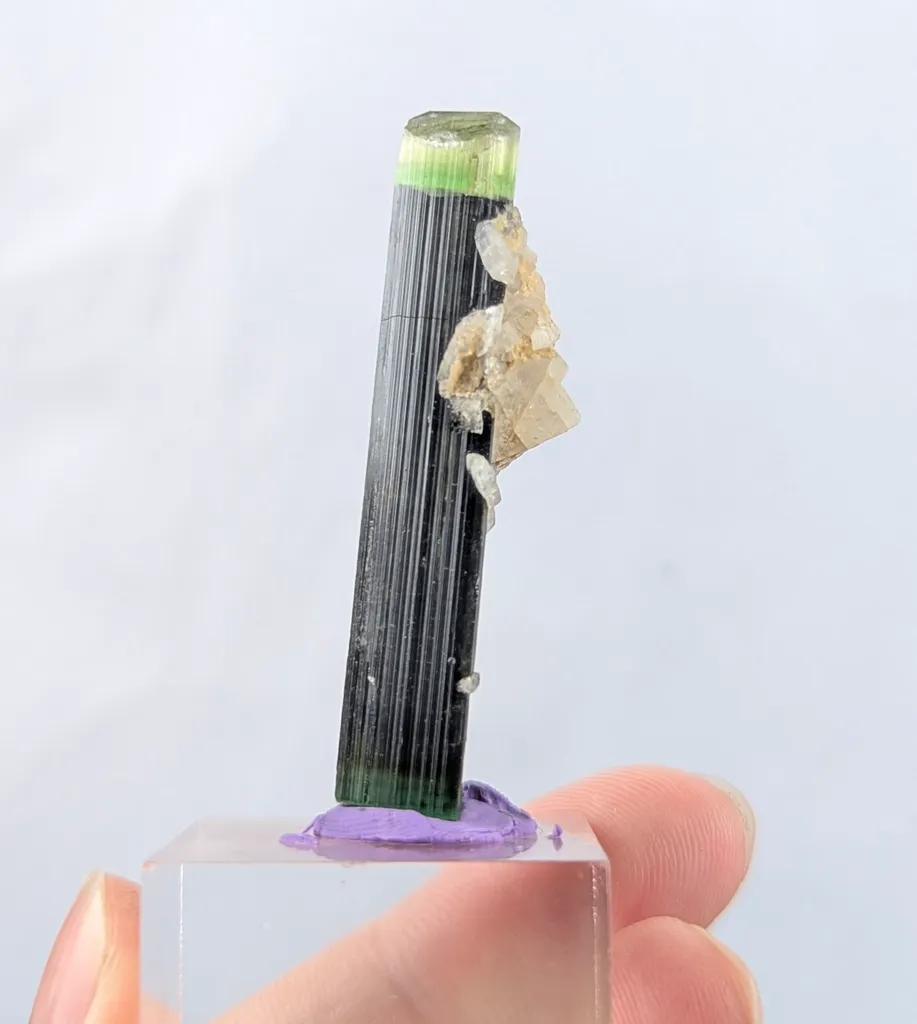 DT Green Tourmaline Crystal with Albite - image 5