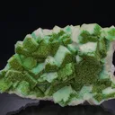 Duftite with Dioptase on Calcite - image 1