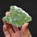 Duftite with Dioptase on Calcite - image 2