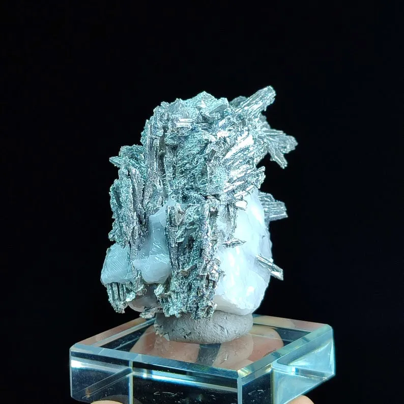 Dyscrasite Silver on Calcite from Maroc, Région Drâa-Tafilalet, Mine Bou Azzer, Bou Azzer - image 3