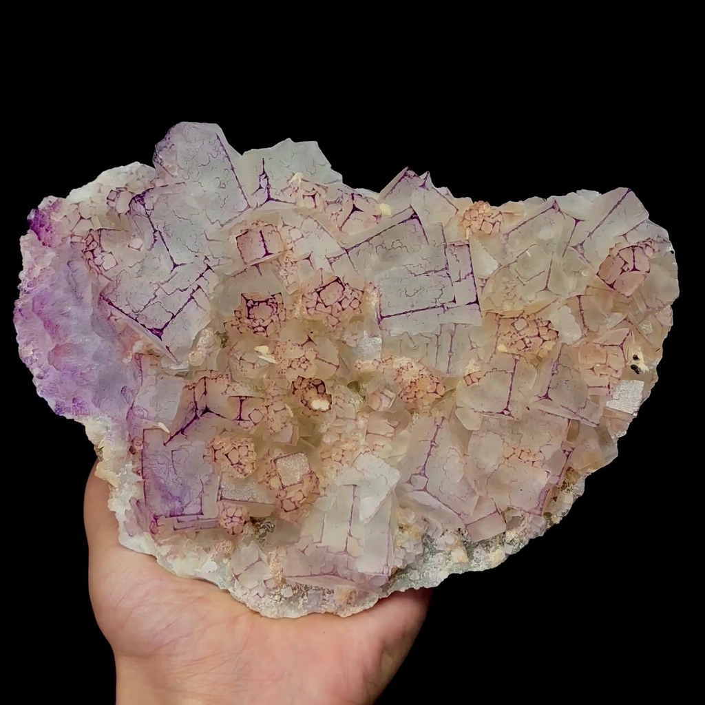 Natural Purple-Edged Fluorite Mineral Specimen,High Quality Specimen,GUIZHOU,CHINA(190*135*42mm)