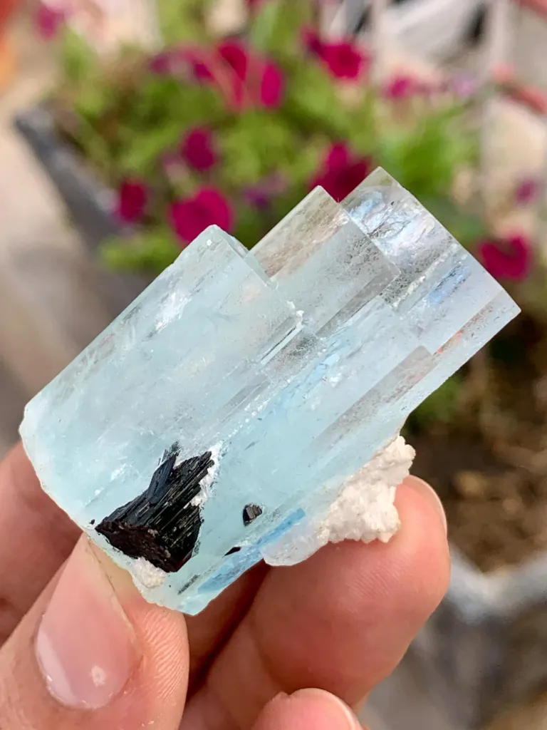 Eceptional Stepwise Blue Aquamarine Crystals Bunch from Pakistan - image 8