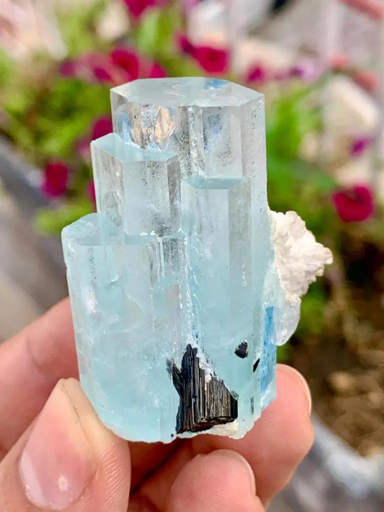 Eceptional Stepwise Blue Aquamarine Crystals Bunch from Pakistan - image 2