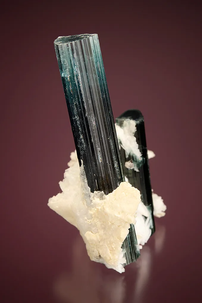 Elbaite on Albite var. Cleavelandite - image 2