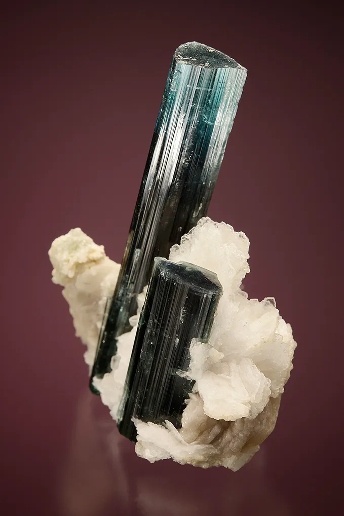 Elbaite on Albite var. Cleavelandite - image 4