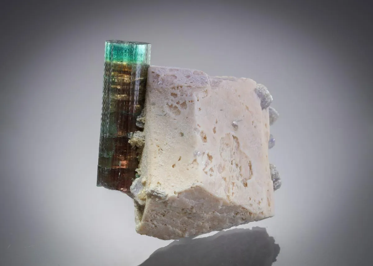 Elbaite on Feldspar - image 1