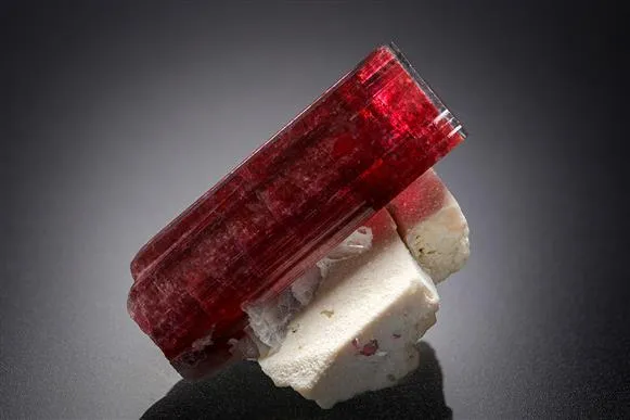 Elbaite on Feldspar image