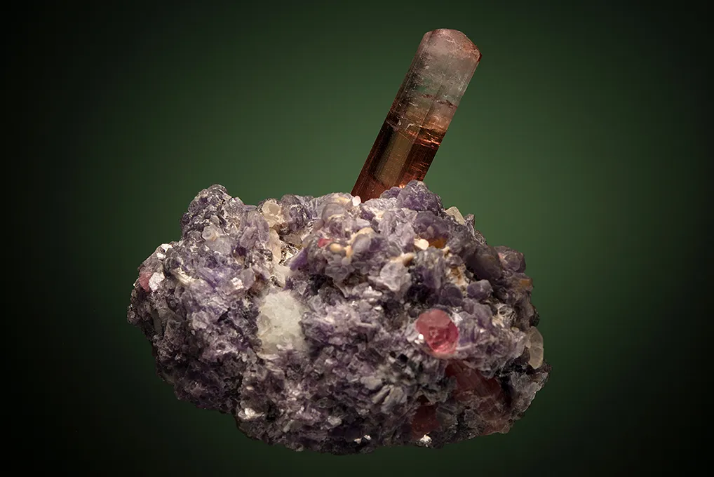 Elbaite on Lepidolite (repaired) - image 2