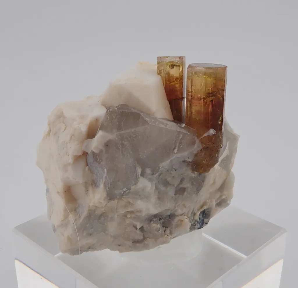 Elbaite on matrix of Feldspar image