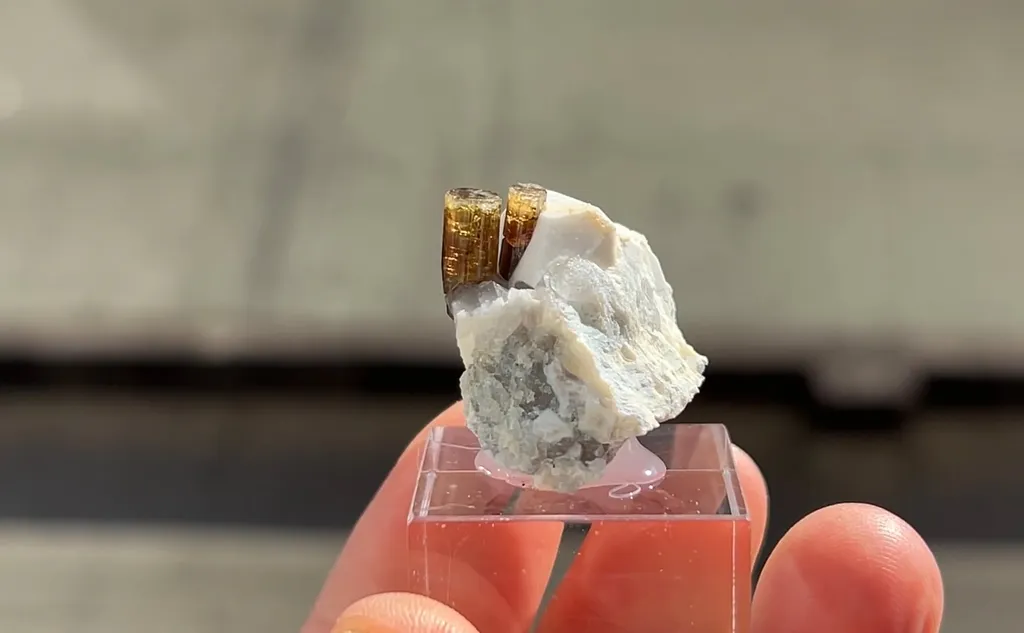 Elbaite on matrix of Feldspar - image 5