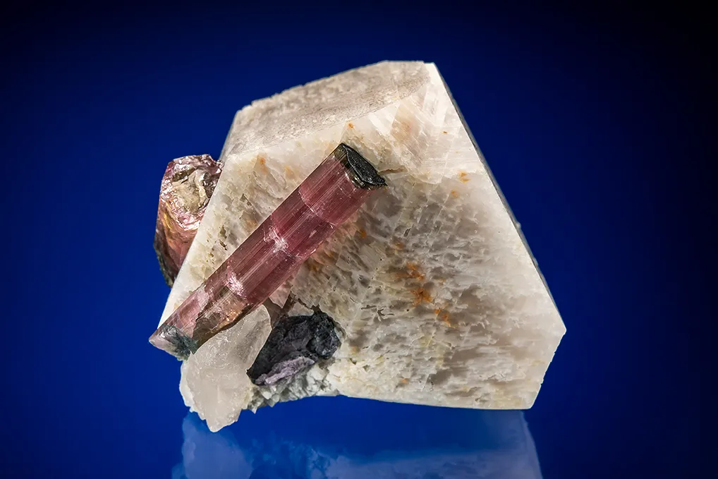 Elbaite on Microcline (Manebach twin) image