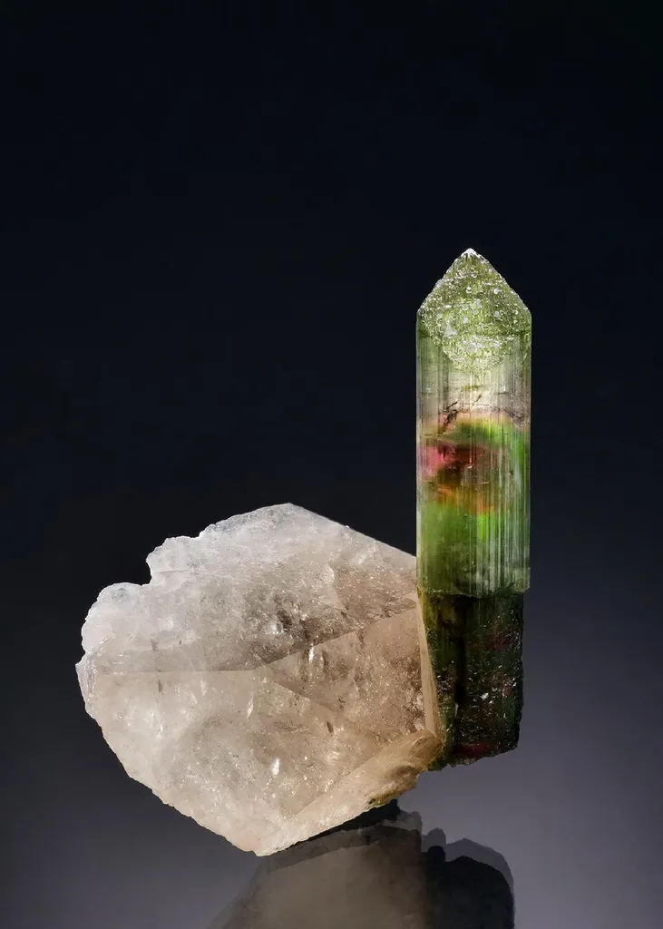 Elbaite on Quartz image