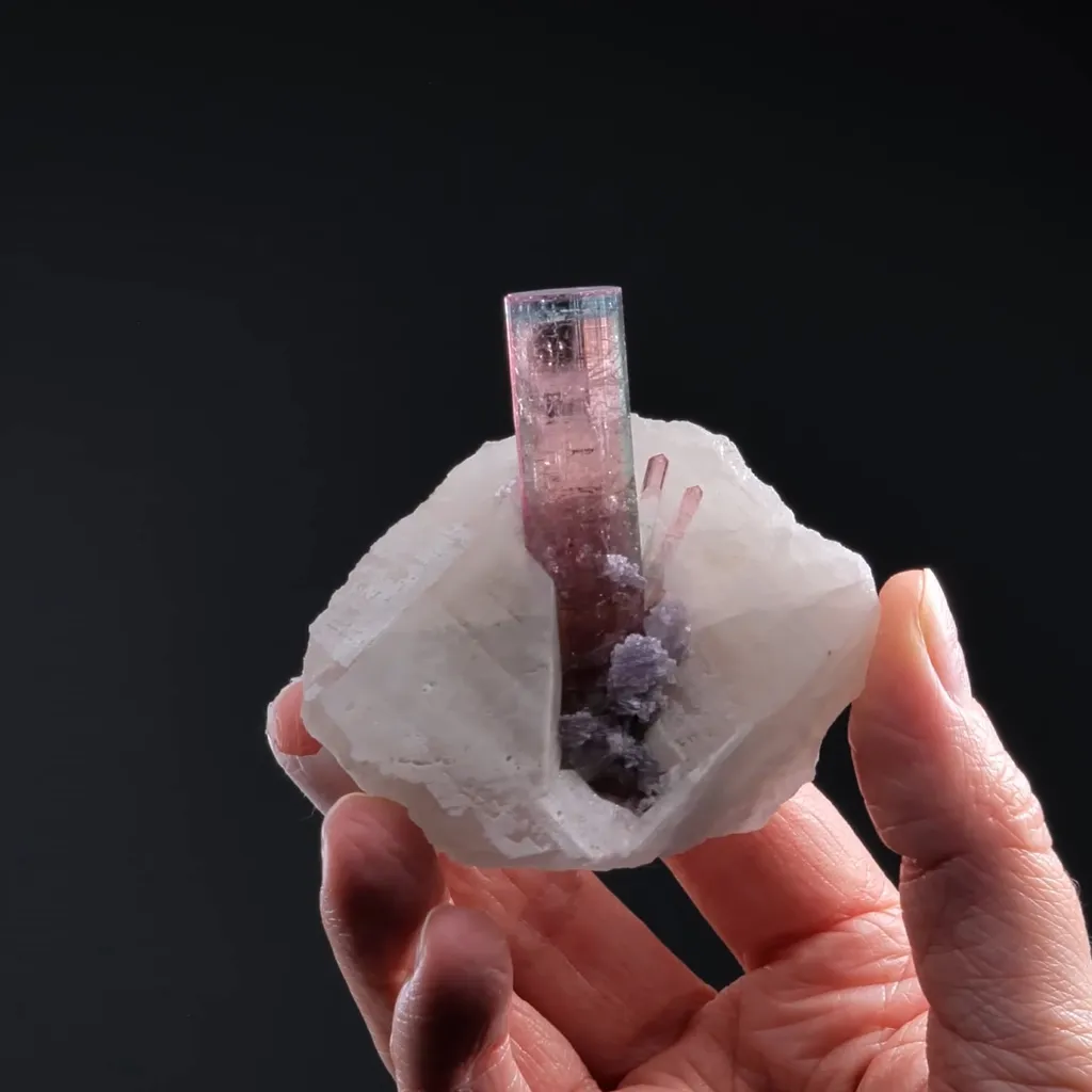 Elbaite on Quartz - image 2