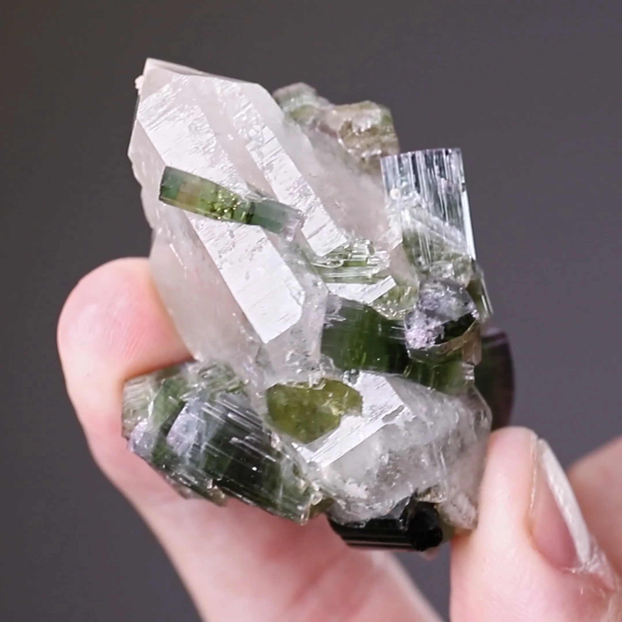 Elbaite on Quartz - image 2