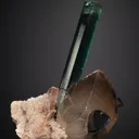 Elbaite on Quartz and Albite var. Cleavelandite (repaired) - image 2