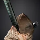 Elbaite on Quartz and Albite var. Cleavelandite (repaired) - image 1