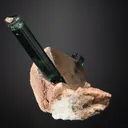 Elbaite on Quartz and Albite var. Cleavelandite (repaired) - image 4