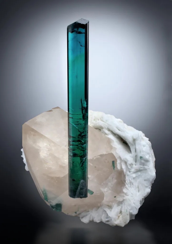 Elbaite on Quartz image