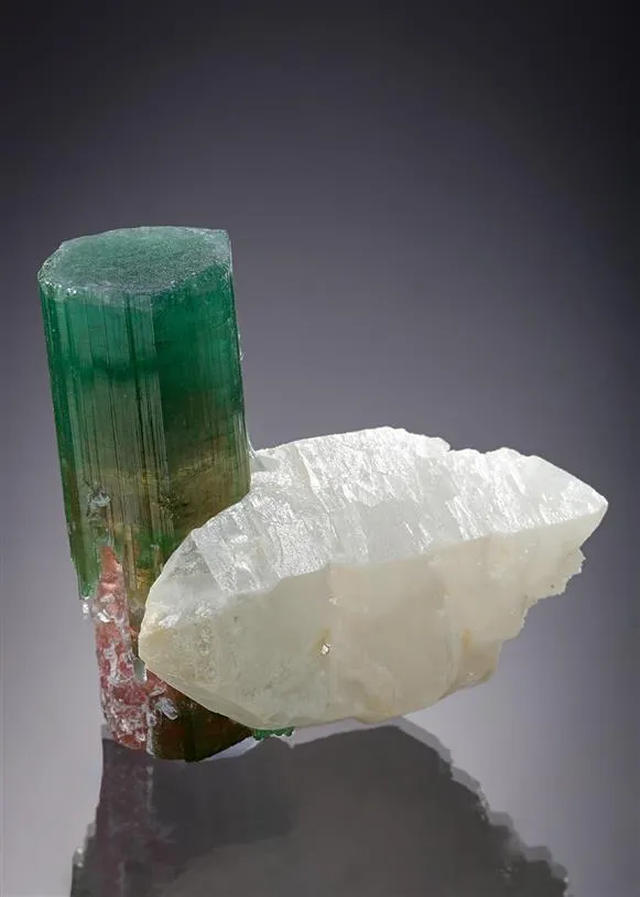 Elbaite on Quartz Tourmaline - image 1