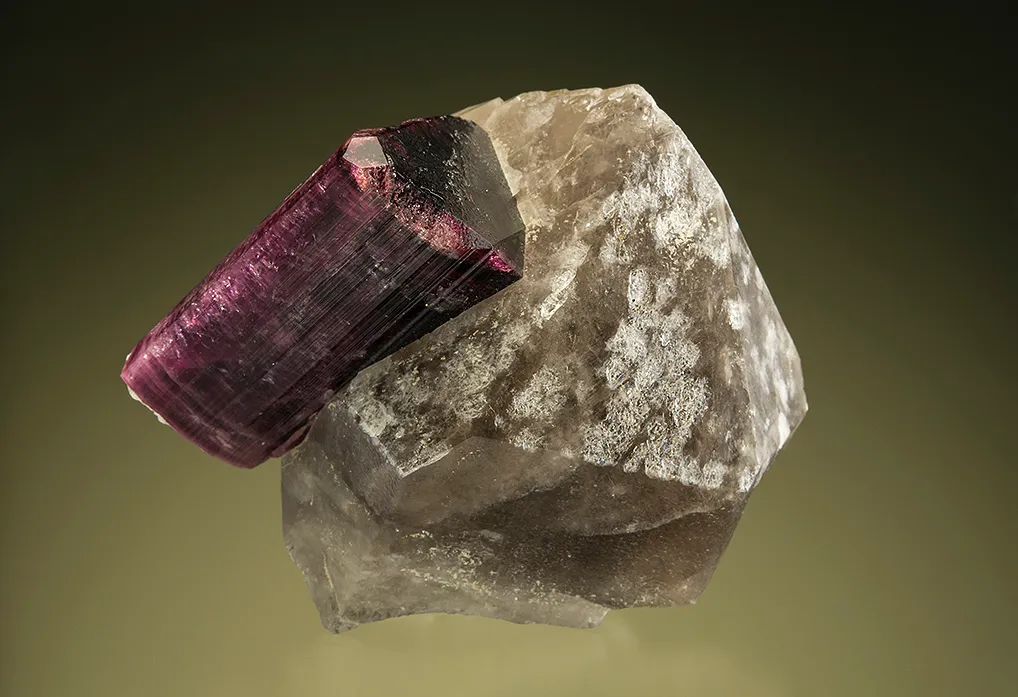 Elbaite on Quartz var. Smoky - image 2