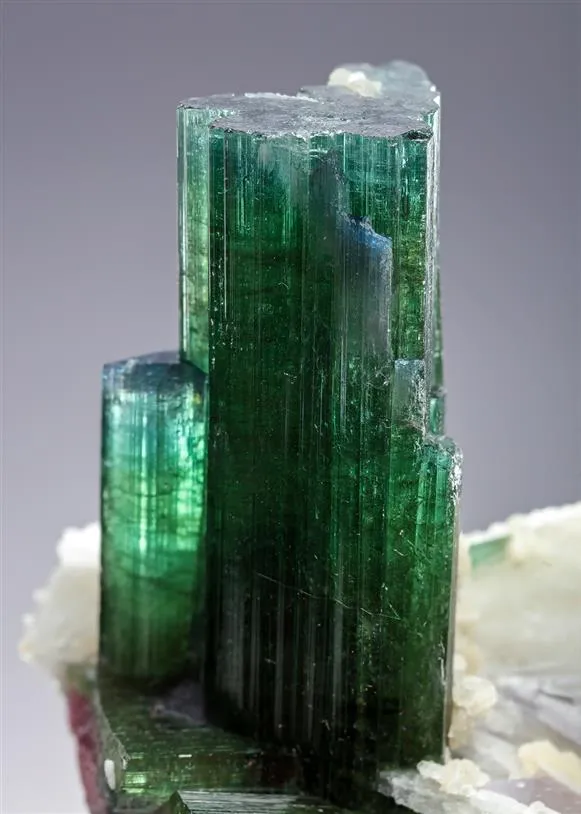 Elbaite on Quartz with Lepidolite - image 1