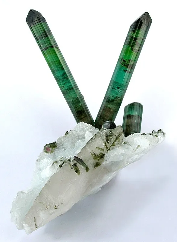 Elbaite, Quartz, Albite (Var: Cleavelandite) image