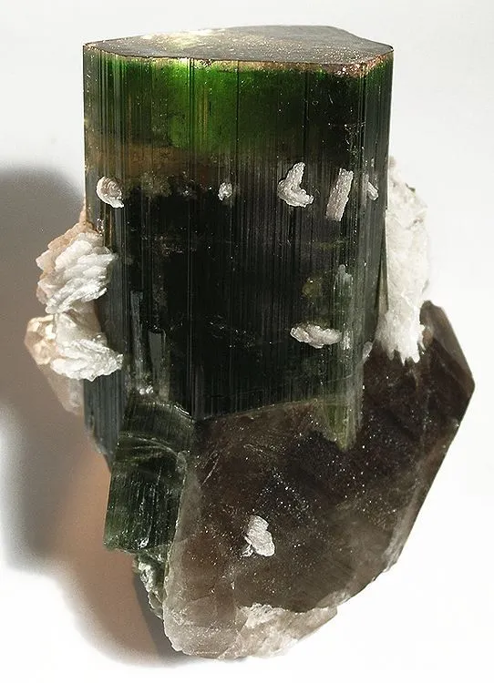 Elbaite, Quartz, Albite (Var: Cleavelandite) image