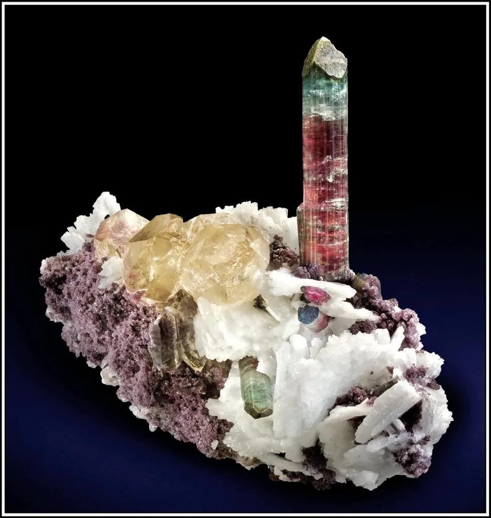 Elbaite, Quartz, Cleavelandite (Albite), Lepidolite image
