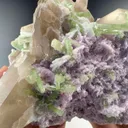 Elbaite quartz lepidolite on matrix specimen - image 3