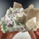 Elbaite quartz lepidolite on matrix specimen - image 2