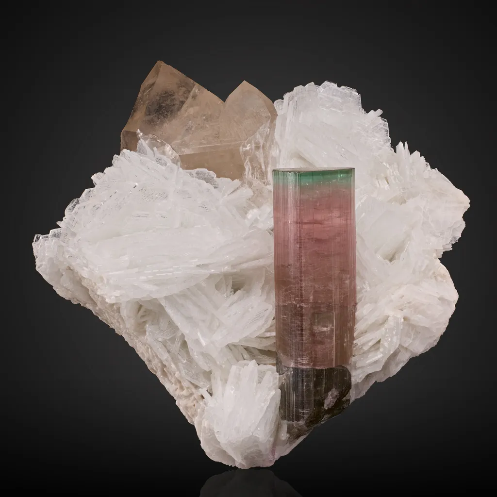 Elbaite, Quartz v. Smoky, Albite image