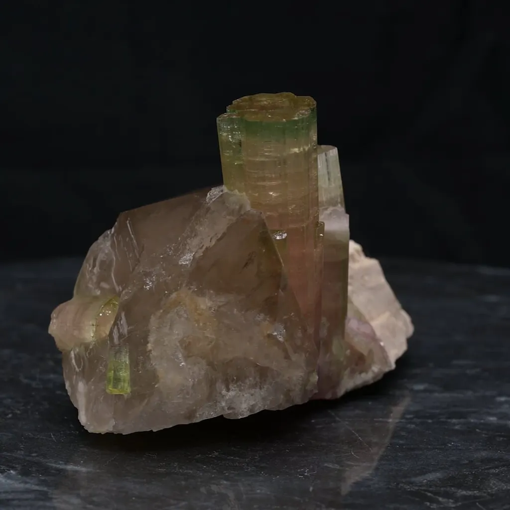 Elbaite  Quartz v. Smoky, Feldspar - image 2