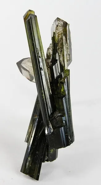 Elbaite, Quartz (Var: Smoky Quartz) image