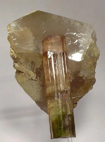 Elbaite, Quartz (Var: Smoky Quartz) image