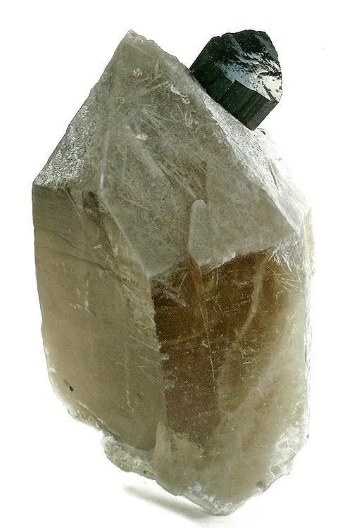 Elbaite, Quartz (Var: Smoky Quartz) image